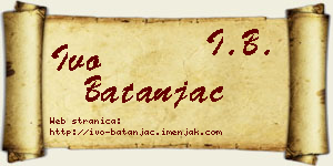 Ivo Batanjac vizit kartica
